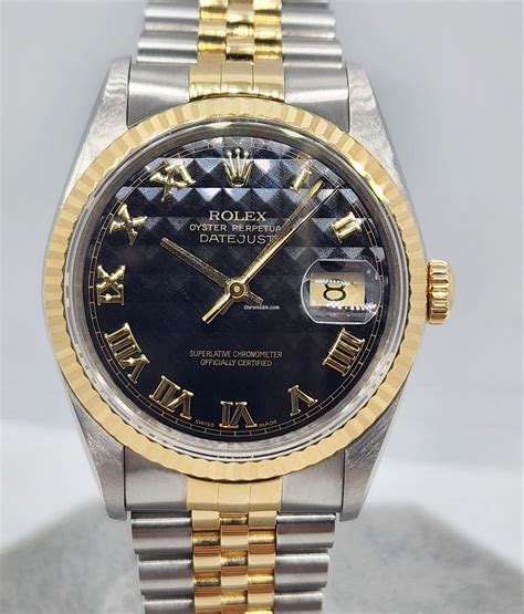 rolex black pyramid dial|Rolex 16233 diamond.